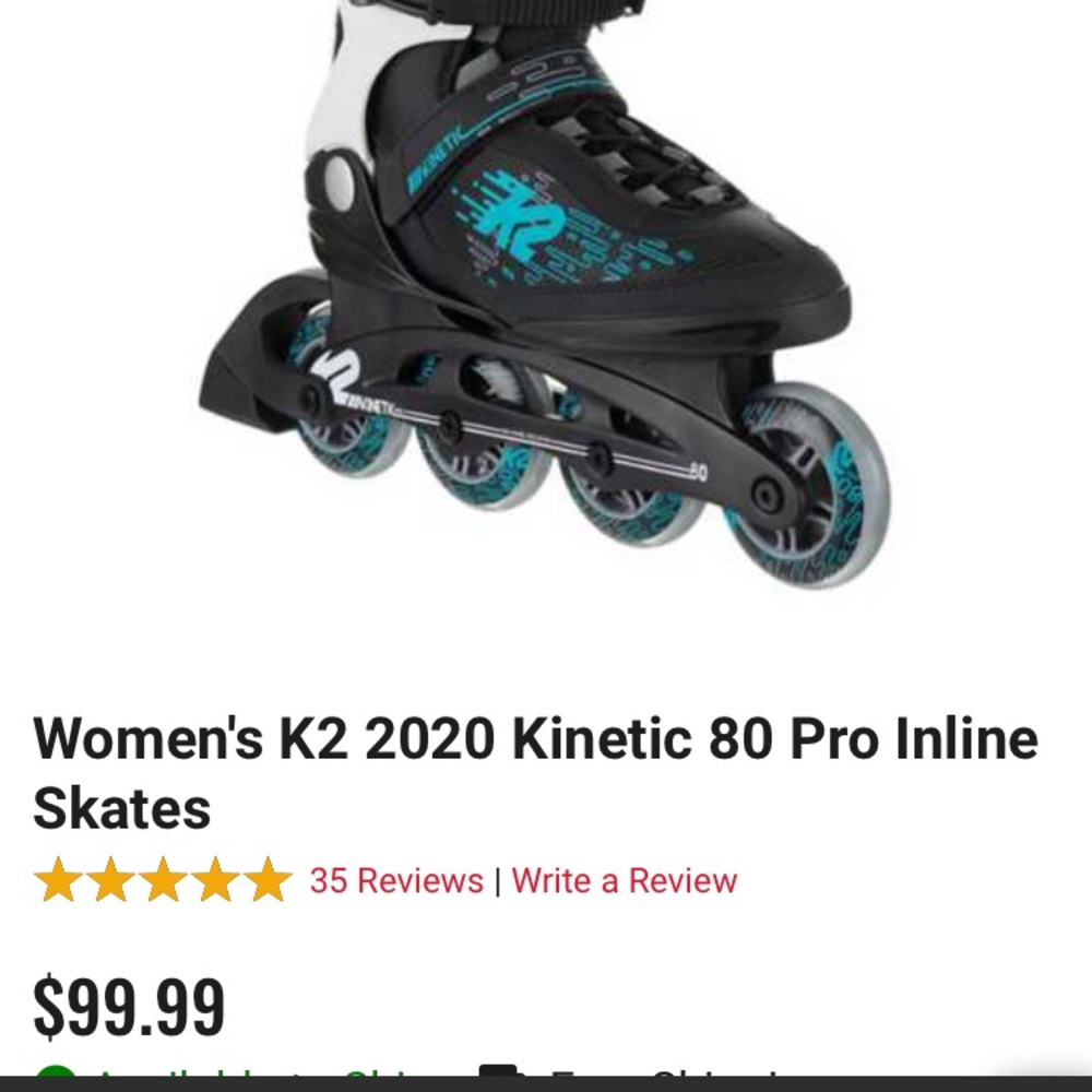Kinetic K2 2020 80 Pros Rollerblades, W 8.5